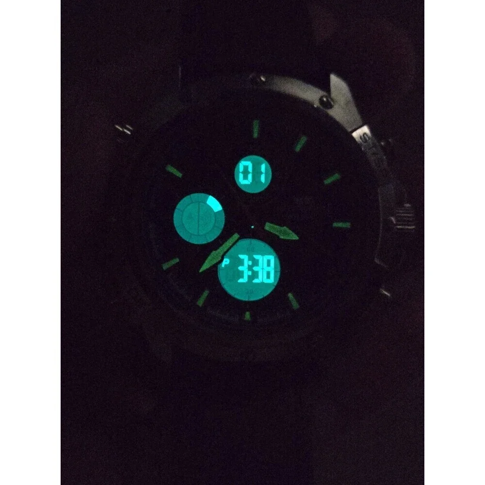 KAT WACH K1 Mens Analog Digital LED Sport Watch Blue Dial 50M Quartz New Battery